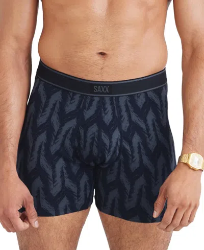 Saxx Men's Daytripper Moisture-wicking Printed Boxer Briefs In Black