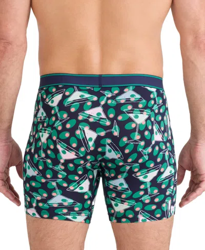 Saxx Men's Daytripper Moisture-wicking Printed Boxer Briefs In Green