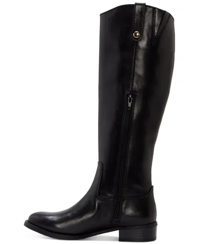 Inc International Concepts Fawne Riding Leather Boots Created For Macys Regular Wide Calf In Black