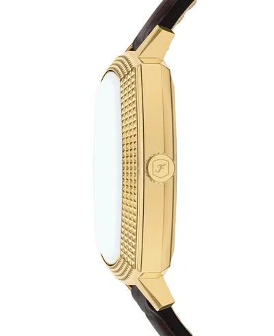 Fossil Unisex Nick Jonas X Machine Luxe Vignette Brown Croco Leather Watch, 37mm In Brown