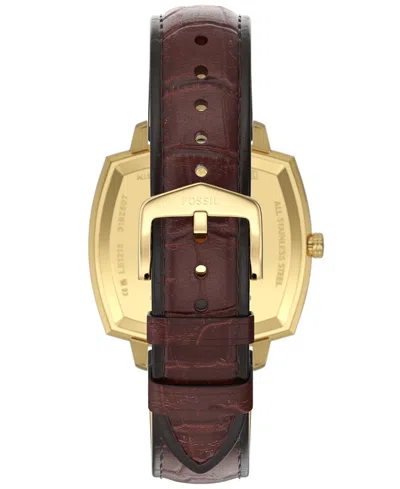 Fossil Unisex Nick Jonas X Machine Luxe Vignette Brown Croco Leather Watch, 37mm In Brown