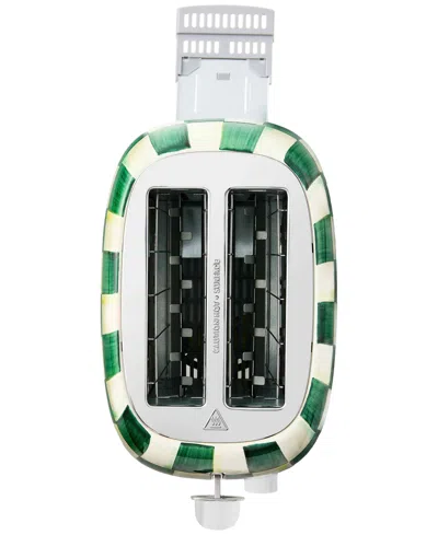 Mackenzie-childs Mackenzie Childs Emerald Check 2-slice Toaster In Green