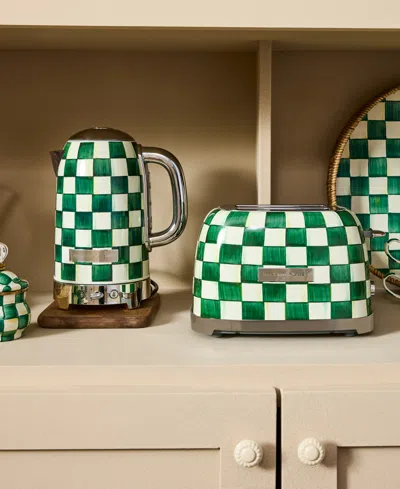 Mackenzie-childs Mackenzie Childs Emerald Check 2-slice Toaster In Green