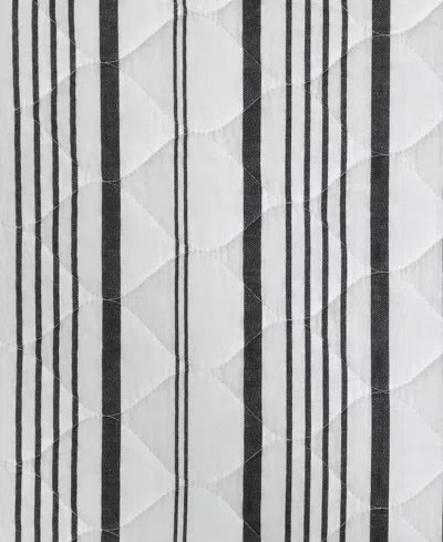 Laura Ashley Stripe Perfection Cotton 3-pc. Quilt Set, King In Gray