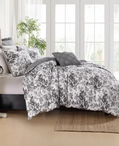Laura Ashley Toile Delight Cotton 5-pc. Comforter Bonus Set, Twin In Gray
