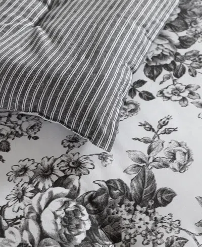 Laura Ashley Toile Delight Cotton 5-pc. Comforter Bonus Set, Twin In Gray