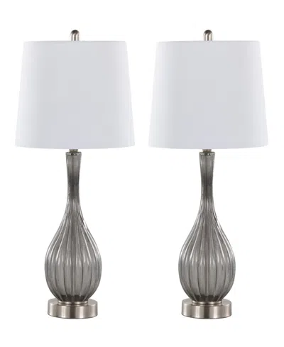 Lumisource 27" Glass Jenny Contemporary Table Lamp, Set Of 2 In Gray
