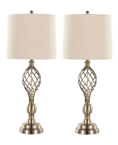 Lumisource 29" Metal Linx Twist Contemporary Table Lamp, Set Of 2 In Gold