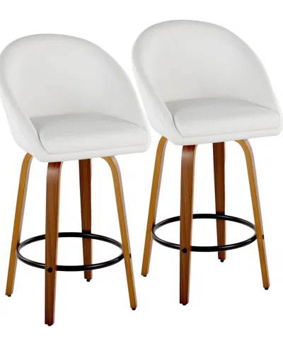 Lumisource 26" Faux Leather Matisse High Back Contemporary Fixed-height Counter Stool, Set Of 2 In Brown