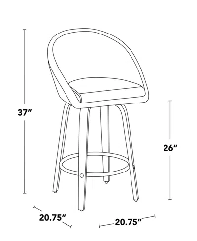 Lumisource 26" Faux Leather Matisse High Back Contemporary Fixed-height Counter Stool, Set Of 2 In Brown