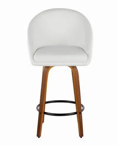 Lumisource 26" Faux Leather Matisse High Back Contemporary Fixed-height Counter Stool, Set Of 2 In Brown