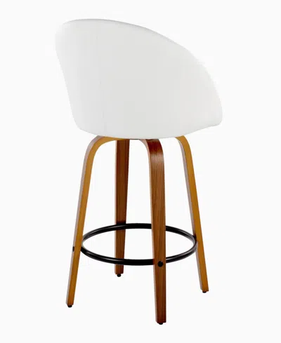 Lumisource 26" Faux Leather Matisse High Back Contemporary Fixed-height Counter Stool, Set Of 2 In Brown