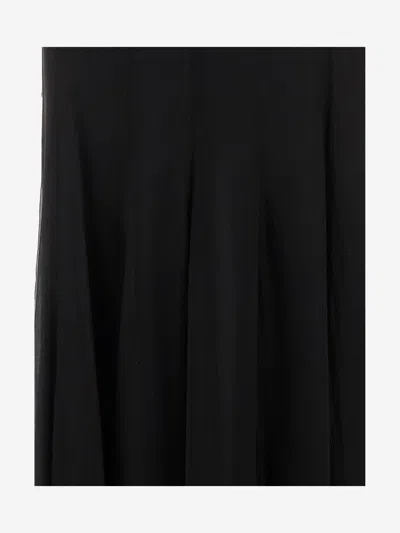 Chloé Maxi Skirt With Sheer Overlay And Flowy Design In Black