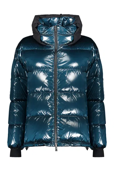 Herno Laminar Woman Puffer Azure Size 10 Polyamide In Blue