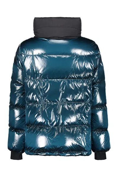 Herno Laminar Woman Puffer Azure Size 10 Polyamide In Blue