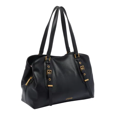 Liu •jo Medium Satchel Bag Buckle Accents In Black