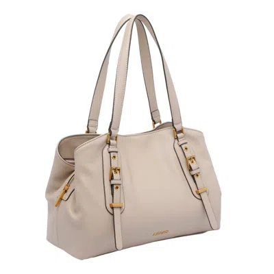 Liu •jo Chic Satchel Bag With Buckle And Handles In Neutral