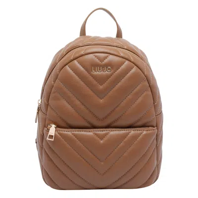 Liu •jo Versatile Quilted Backpack Featuring Multiple Pockets In Brown