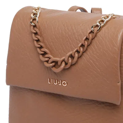 Liu •jo Versatile Chain Handle Backpack Collection In Brown