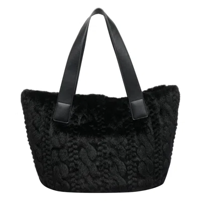 Liu •jo Soft Teddy Shoulder Bag With Dual Handles In Black