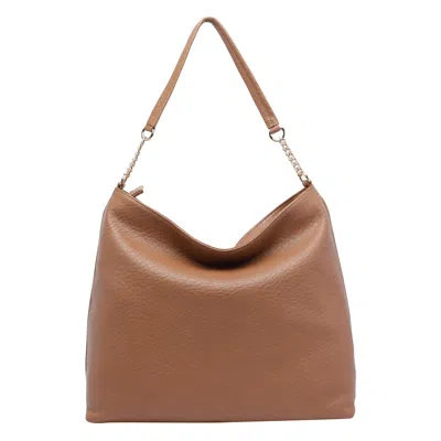 Liu •jo Chain Strap Hobo Shoulder Bag Textured Finish In Brown