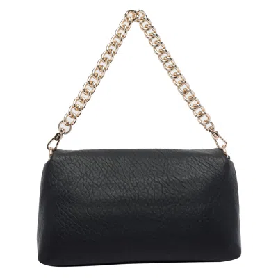Liu •jo Medium Lapuffy Shoulder Bag With Chain Strap In Black