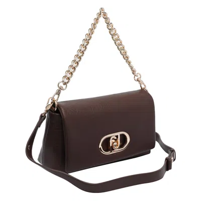 Liu •jo Liu Jo Textured Dark Brown Shoulder Bag In Brown