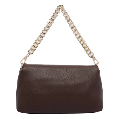 Liu •jo Liu Jo Textured Dark Brown Shoulder Bag In Brown