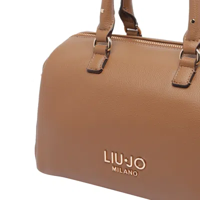 Liu •jo Versatile Cross-body Satchel Featuring Studded Accents In Sand