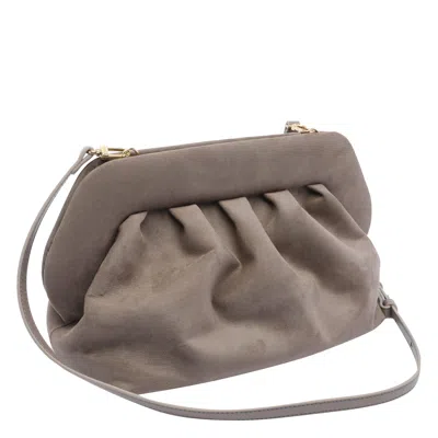 Themoirè Medium Bios Clutch Colour Mud Suede Effect In Gray
