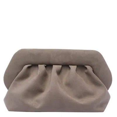 Themoirè Medium Bios Clutch Colour Mud Suede Effect In Gray