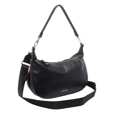 Liu •jo Liu Jo Curved Zip Shoulder Bag In Black