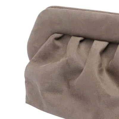 Themoirè Medium Bios Clutch Colour Mud Suede Effect In Gray