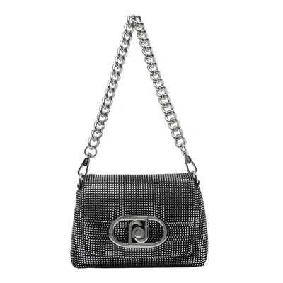 Liu •jo Small Logo Bag With Removable Chain Strap In Black