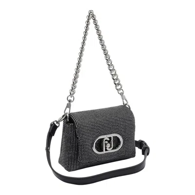 Liu •jo Small Logo Bag With Removable Chain Strap In Black