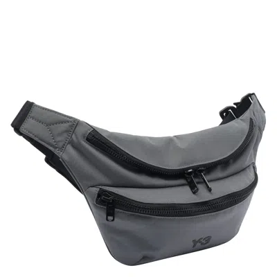 Y-3 Belt Bag With Adjustable Strap And Front Zip Pocket In Gray