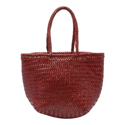 Dragon Diffusion Woven Texture Tote Bag With 2 Handles In Red