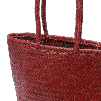 Dragon Diffusion Woven Texture Tote Bag With 2 Handles In Red