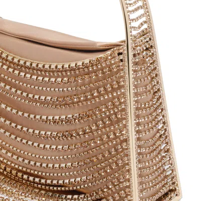 Benedetta Bruzziches Embellished Strass One Handle Structured Shoulder Bag In Sand