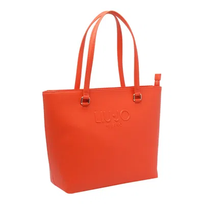 Liu •jo Logo-embossed Tote Bag In Orange