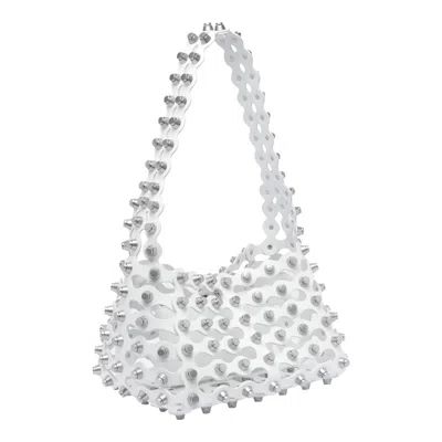 Alexander Wang Studded Shoulder Bag Open Top In White