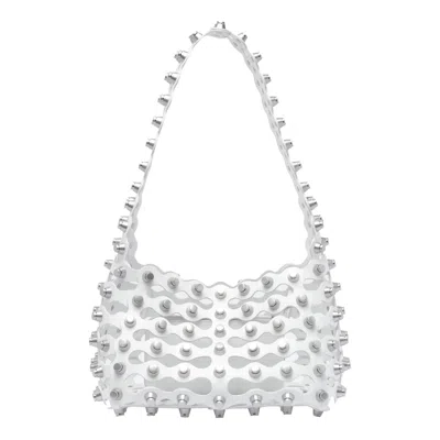 Alexander Wang Studded Shoulder Bag Open Top In White