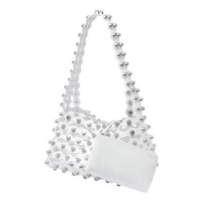 Alexander Wang Studded Shoulder Bag Open Top In White