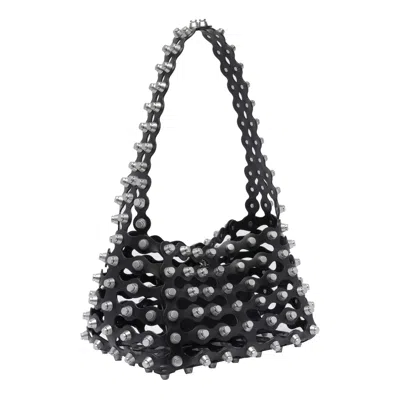 Alexander Wang Omens Rex Medium Studded Leather Shoulder Bag Black In Black