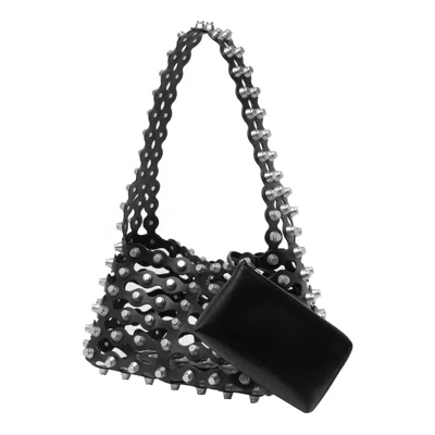 Alexander Wang Omens Rex Medium Studded Leather Shoulder Bag Black In Black
