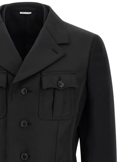 Comme Des Garçons Homme Deux Comme Des Garçons Homme Plus Double Layer Blazer Jacket In Black