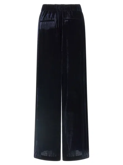 Peserico Soft Touch Velvet Trousers Featuring Pockets In Black