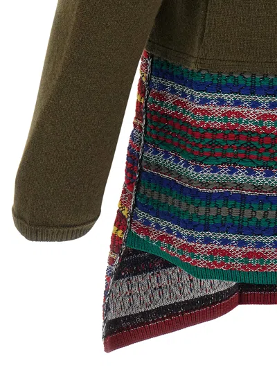 Comme Des Garçons Homme Deux Patterned-patchwork Cardigan In Green