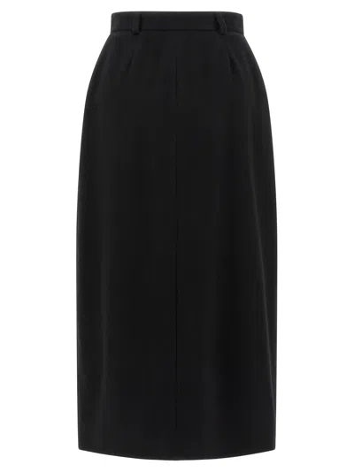 Brioni Violante Slit Detailed Midi Skirt In Black