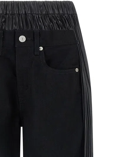 Junya Watanabe Logo-patch Panelled-design Cropped Jeans In Black